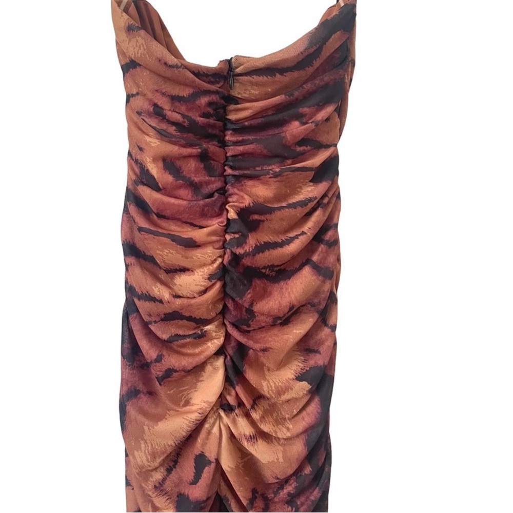 Camila Coelho Brown Tiger-Print Strapless Maxi Dress - Picture 4 of 5